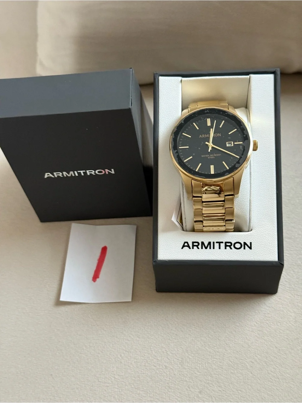Armitron Men's Gold Tone Black Dial Bracelet Watch
